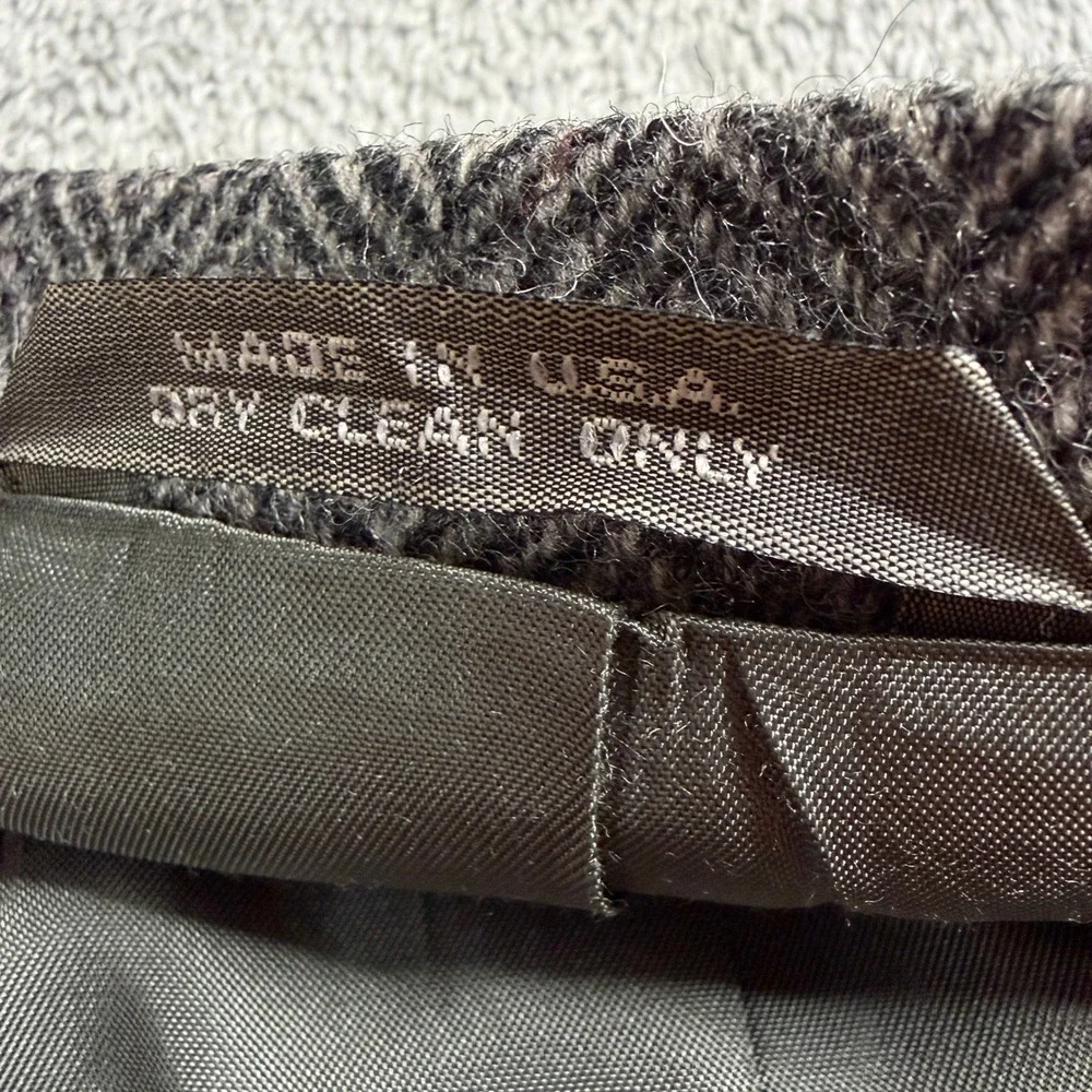 Imperial by Haggar Mens Grey‎ Herringbone 100% Pure Wool Blazer Sport Coat USA